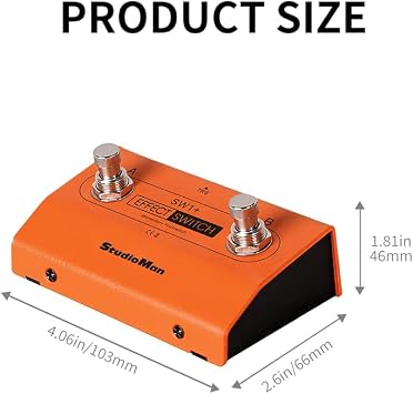 StudioMan SW1+ Dual-Footswitch Controller -Orange, Compatible with Multi Effects for Looper, Drum, Tuner, Effect Control
