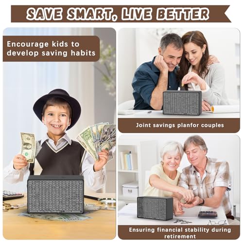 image for Gomyrod Wooden Money Saving Box, Cash Vault Savings Box for $10000 $50