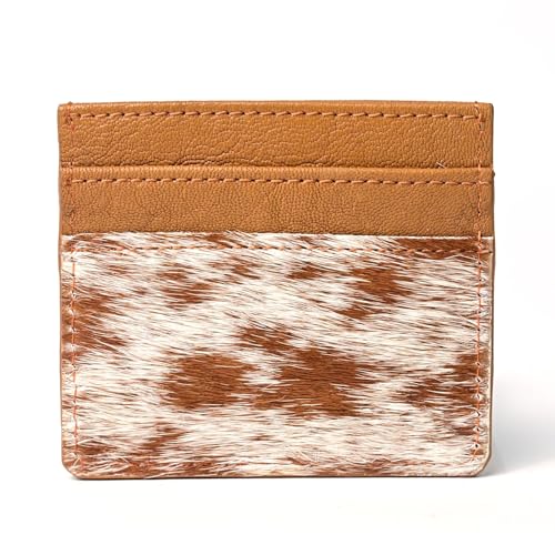 Camilia Cowhide Hair on Card Holder Western Cowboy Cowgirl Fashion Vibes Card Holder (Tan)