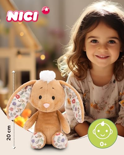NICI Kuscheltier Hase Hellbraun 20cm - Stofftier aus weichem Plüsch, niedliches Plüschtier zum Kuscheln und Spielen, für Kinder & Erwachsene, tolle Geschenkidee - 61459