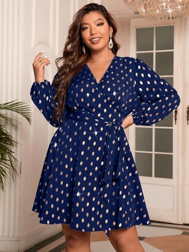 Image of RED DOT BOUTIQUE 836 - Chiffon Long Sleeves Wrapped V Neck Long Waist Ties Club Solid Black Dress Plus Size