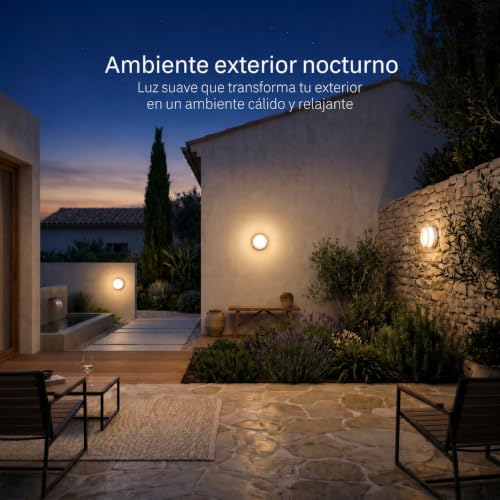 Aplique Pared Exterior LED IP65 Evita Humedad Lámpara Techo 3 Temperaturas Baño 4
