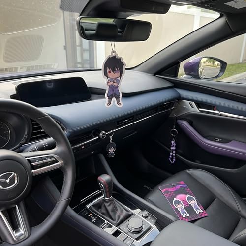 Image of PumpCar 2 pieces Uchiha Sasuke double-sided hanging Japanese anime vanilla car air freshener Cool anime hanging air fresheners for rearview mirror Car Interior Accessories Household gifts