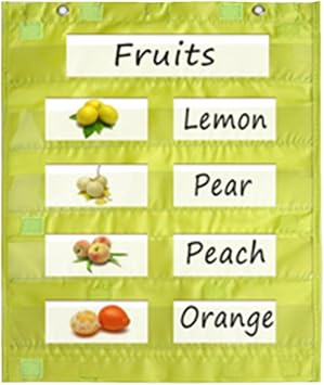 Standard Pocket Charts,Classroom Magnetic Pocket Chart for Whiteboard, Double-Sided Pocket Chart Magnetic Pocket Chart for Sentence Word Card Green