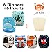 Babygoal Baby Cloth Diapers, Reusable Washable Pocket Nappy, 6pcs Diapers+ 6pcs Microfiber Inserts+One Wet Bag 6FG22