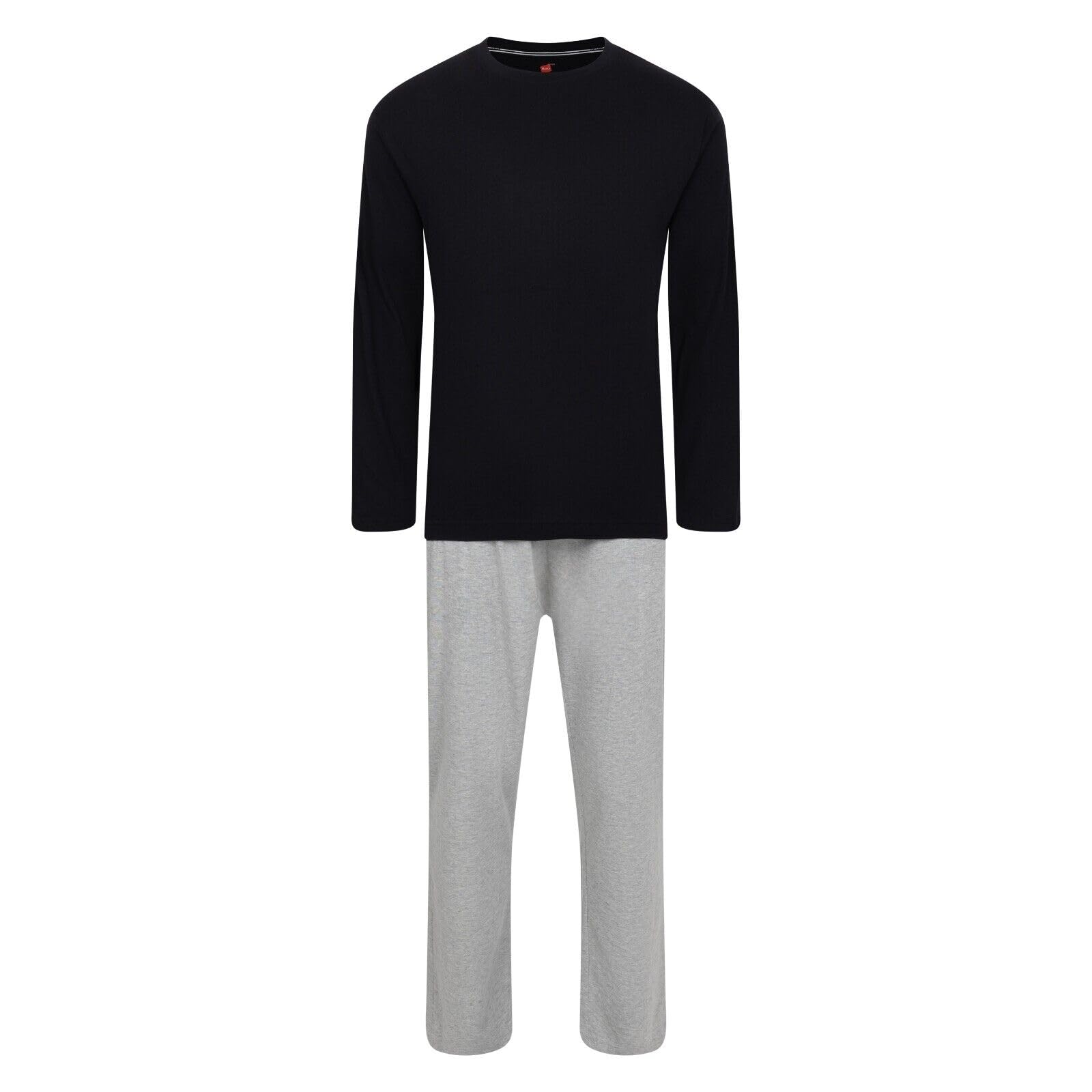 Mens Pyjamas Long Sleeve Sleepwear Long PJ Sets 5 Colours Sizes S - XXXXXL (Blk/Gry L)