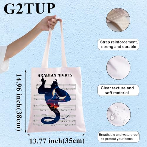 Bolso tote lámpara mágica G2TUP, regalo para fans de princesas, bolso de hombro con temática de películas animadas y noches mágicas miniatura 4