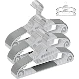 【Amazon.co.jp 限定】チチロバ(TITIROBA) ハンガー すべらない 襟が伸びない かたくずれ防止 伸び防止 連結フック付き 多機能 おしゃれ スリム 30本組 グレー