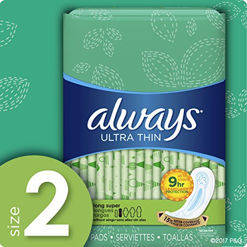 Image of Always Ultra Thin Pads Without Wings, Unscented, Long Super 40 ea (Pack of 4)