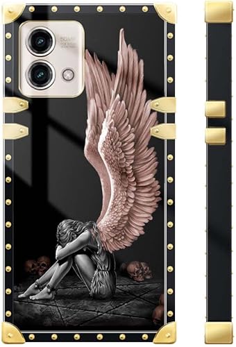 Miniatura 2 de DAIZAG Funda compatible con Moto G Stylus 5G 2023, diseño retro de alas de ángel, elegante decoración dorada, suave, antiarañazos, para Motorola