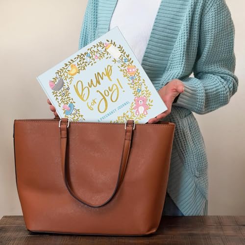Image of Studio Oh! Guided Pregnancy Journal - Bump for Joy - Beautifully Illustrated Hardcover Journal with Storage Pockets Creates a Keepsake of Maternity Memories, Blue