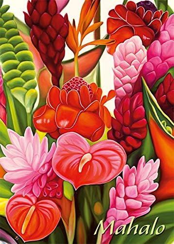 Pacifica Island Art Hawaii Greeting Cards Set (12) Tropicanna Tropical Flowers by Keay - Thank You