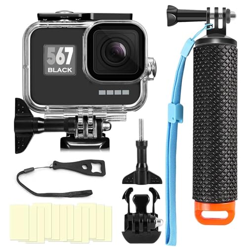BO&DQQ Compatible for Go Pro Hero (2018) 7 6 5 Black Waterproof Housing Case 45M/147FT Protective Underwater Diving Case Shell with Cameras Handle Mount Accessories Kit