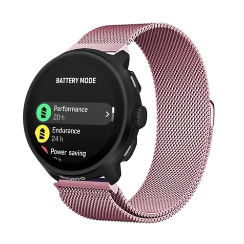 金属 スマートウォッチバンド 対応 Suunto Run 交換ベルト調整可能 男女兼用 マグネットクラスプ 鋼 留め金 メッシュ 軽量 通気性 ストラップコンパチブル 換えバンド Suunto Run 交換ストラップ 金属ベルトレディースメンズ対応 (9)