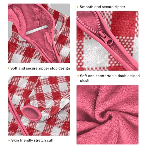 GuoChe Buffalo Plaid Red White Fleece Jacket Baby Boy3