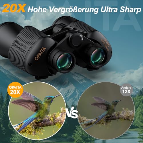 20x52 HD Fernglas für Erwachsene Jagd - Opaita Vogelbeobachtungs Ferngläser mit FMC-Objektiven...