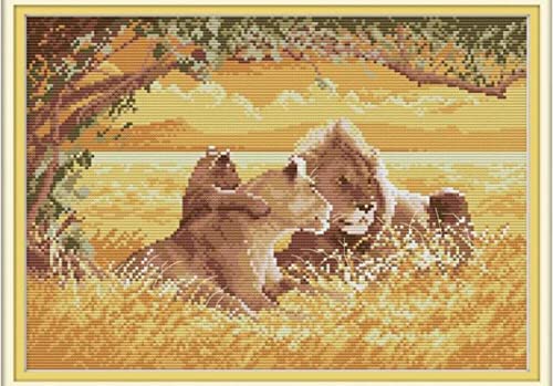 Peinture diamant 5D lion pour calmer l'anxiété par le point de croix mosaïque