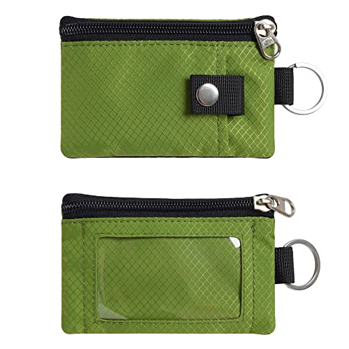 Image of CHENSPRX Minimalist RFID Blocking Small Wallet with ID Window,WaterResistant Zip Id Case Wallet with Lanyard Keychain for Cards,Cash,Travel,Women,Men