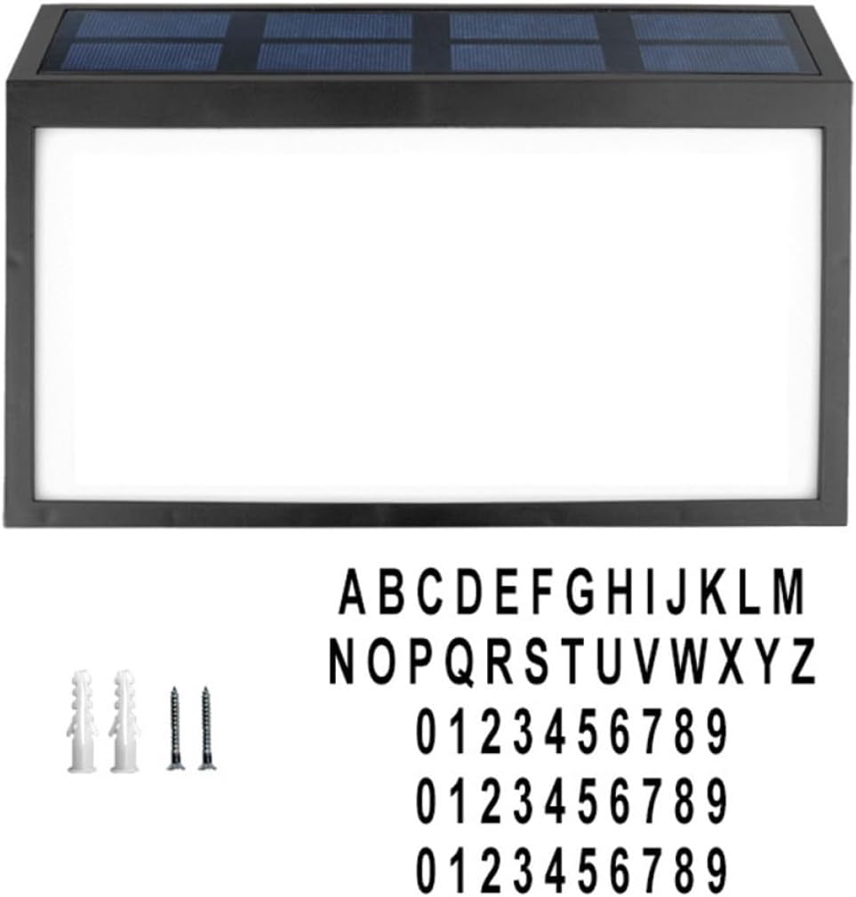 Solar Powered House Number Sign with Bright White LED Weatherproof Outdoor Address Plaque Abs Material Clear Visible Numbers for Easy Identification at Night