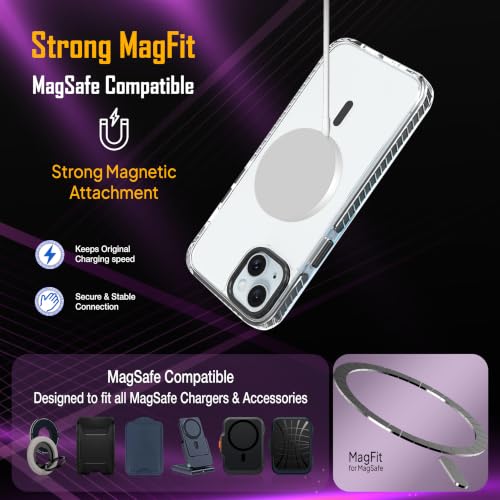 Image of Zapcase Crystal Clear Back case for iPhone 14 Plus | PC Back | TPU Bumper with Inner Rubber Grip | Metal Camera Guard Bezel | Metal Buttons | Scratch Resistant Cover | 2 Layer Edge Protection | Black