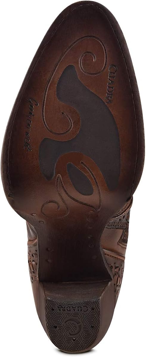 Miniatura 8 de Bota Mujer Cuadra en Piel Genuina Marrón