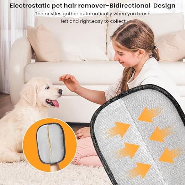 Pet Hair Removal Gloves for Cats & Dogs, 2pcs Reusable Electrostatic Pet Hair Remover Glove, Strong Adsorption Pet Hair Remover Tool to Quickly Clean Animal Hair for Clothes, Bedding, Sofa, Carpet-SZXni8xc