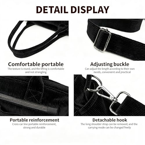 Bolso tote de pana para mujer con varios bolsillos miniatura 4