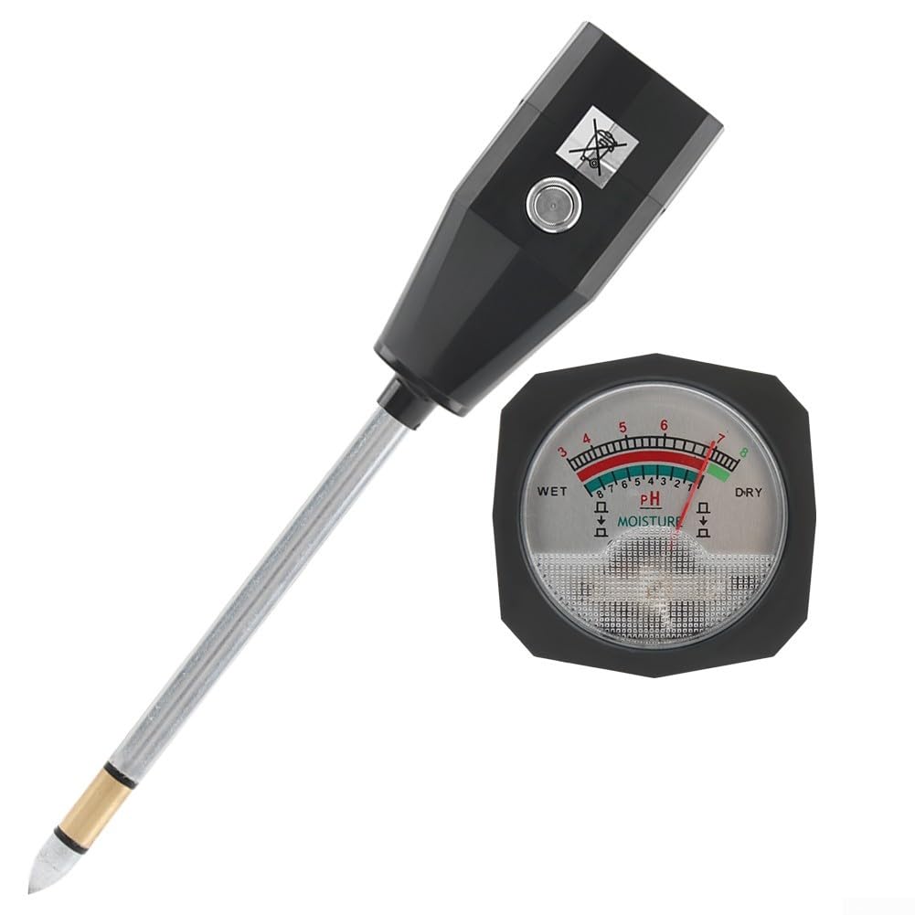 Testeur de pH du sol avec électrode en métal et sonde de 30 cm pour jardin