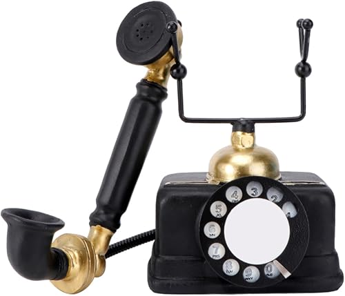 Vintage Teléfono Modelo Ornamento Nostalgia Artesanía Creativa Decoración de Escritorio Hogar Cafetería Bar Tienda Retro Decoración Adornment