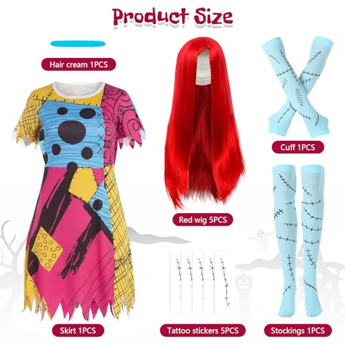 Disfraz completo Halloween niña con vestido y accesorios miniatura 3