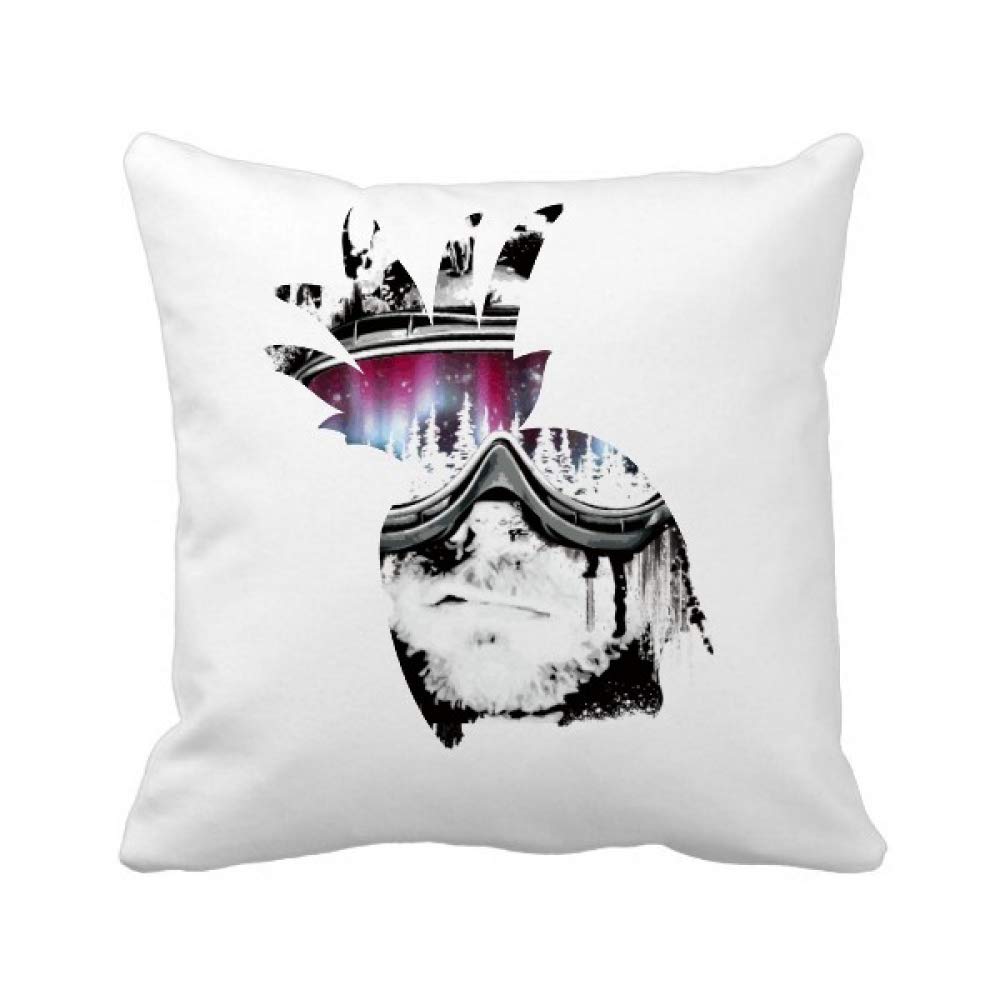 Masque de ski ananas housse de coussin de salon carrée au motif street art