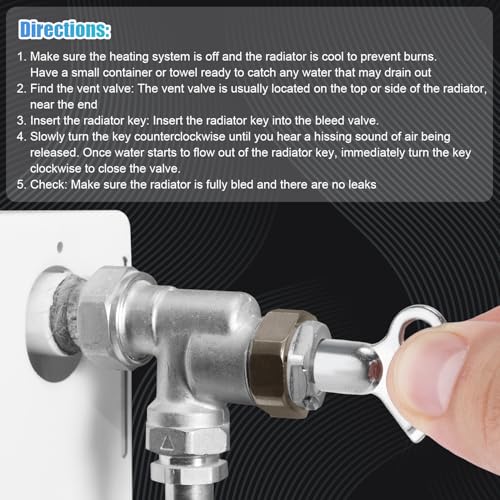 Radiator bleed key en laiton pour libération d'air efficace - 6