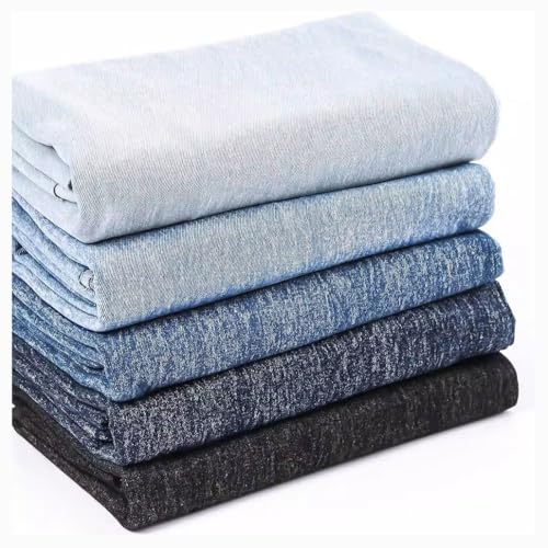 Tissu en denim doux de 160cm de large pour vêtements et nappes au mètre