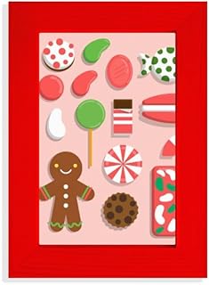 Merry mas - Marco de fotos con diseño de infancia, color rojo