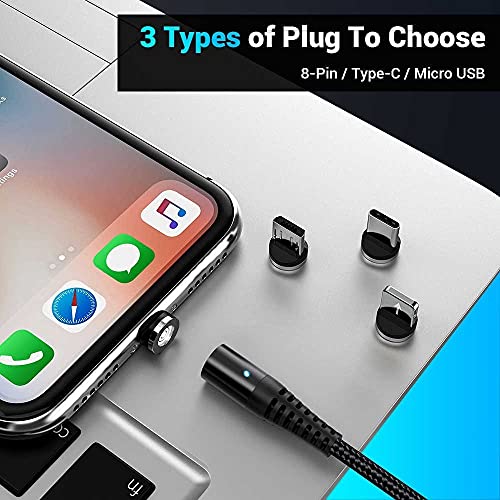 Cabo Carregador Magnético 3 Em 1 Usb Tipo C Micro Lightning