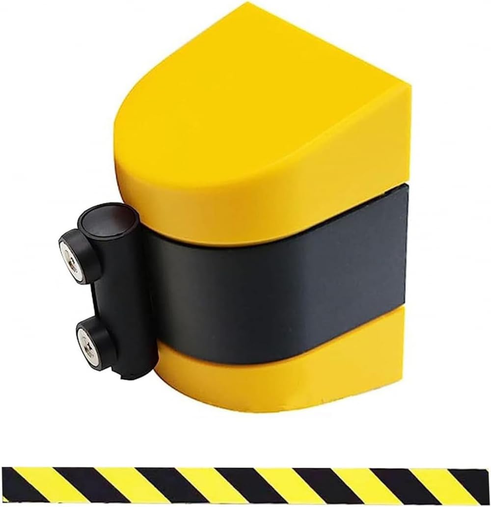 YNIYUJKL Magnetic Retractable Queue Barrier Belt - 5M Safety Cordon With Magnetic Adsorption, Yellow Crowd Control Belt For Events, Effective Crowd Management - 2/3/5/10M Options,Yellow-10M(32FT)