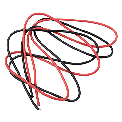 Fuhjythy 1 paquete de 2 trozos 16 cables de 1m de silicona de playa de fina de 16 AWG, negro y rojo