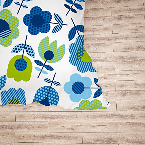 Housse de couette polyester durable et taie d'oreiller bleu vert King Size - 6