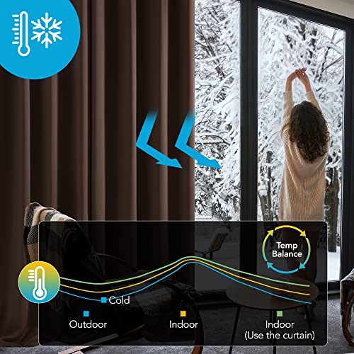 Deconovo Blackout Curtains Super Soft Bedroom Curtains Thermal Insulated Energy Saving Panels for Kids Chocolate 46x63 Inch 2 Panels - Image 3