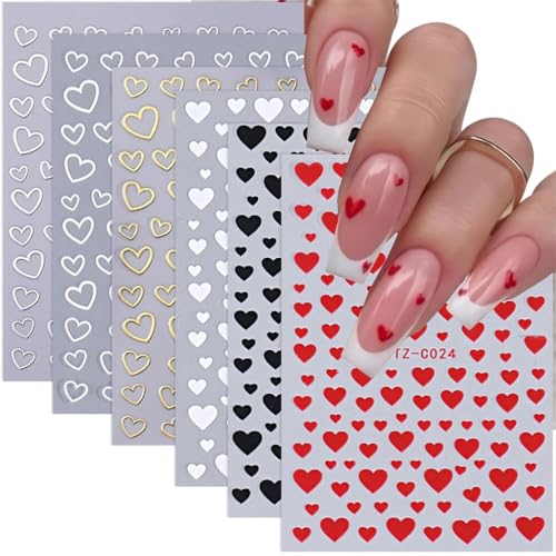 San Valentino Unghie Art Adesivi Adesivi Cuore Rosso Decalcomanie Forniture Disegni Decorazione