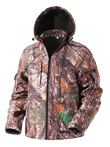 Ultra-Quiet Camo Hunting Jacket For Men, Water Resistant Fleece Lined Hunting Coat For Deer Duck Hunting #TOP10