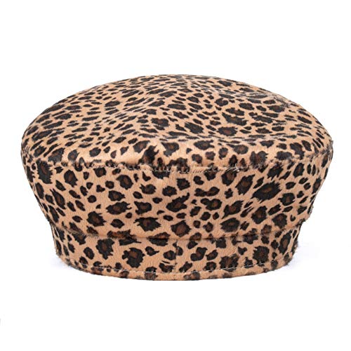 Winter Apparel Plus Leopard Casual Beret Velvet Winter Visor Ladies Print Warm Baseball Caps Sequin Hats Women Coffee #TOP2