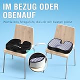 Healthfix Ortopedyczna poduszka do siedzenia, krzesło biurowe, odciążenie kości ogonowej z warstwą Honeycomb i welurowym pokrowcem, ergonomiczna poduszka do siedzenia do biura, samochodu, domu, 45 x