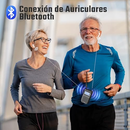 PRUNUS J-618 Mini Radio de Bolsillo admite Conexión de Auriculares Bluetooth, Am FM Radios Digital con Preajuste Manuales, Radio Portatil Pequeña Recargable de 2000mah, Altavoz Tarjeta SD/Bluetooth. - imagen 3