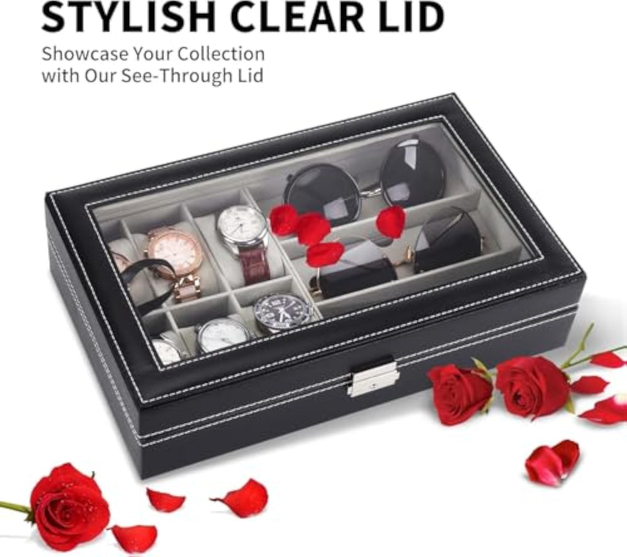 Men's & Women's 6 Slots Watch Box Organizer