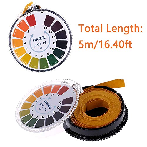 SEIWEI pH Test Paper 16.4ft Alkaline Acid Indicator Meter Test Paper Universal pH Test Litmus Paper for Detecting Drinking Water Quality, Cosmetics, Food and Fish Tank