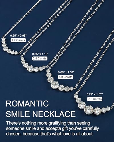 Moissanite Necklace for Women, 1.7-7.6 Carat Heart Necklace Engraved 'I LOVE YOU' Gift for Wife, Wedding Anniversary Birthday Gifts for Women, Jewelry Gifts for Her Wife Mom Girlfriend Lady4
