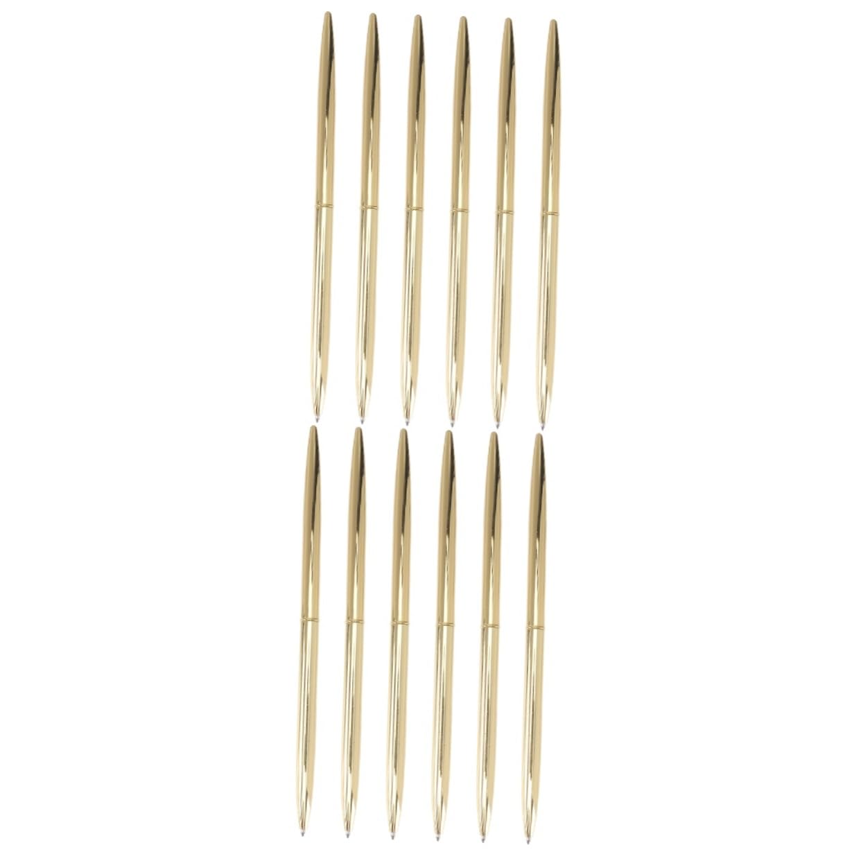 LALAFINA 12pezzi Penne Sfera Metallo Eleganti e Leggere Inchiostro Nero Per Ufficio e Scuola Design Raffinato e Portatile Colore Lucido