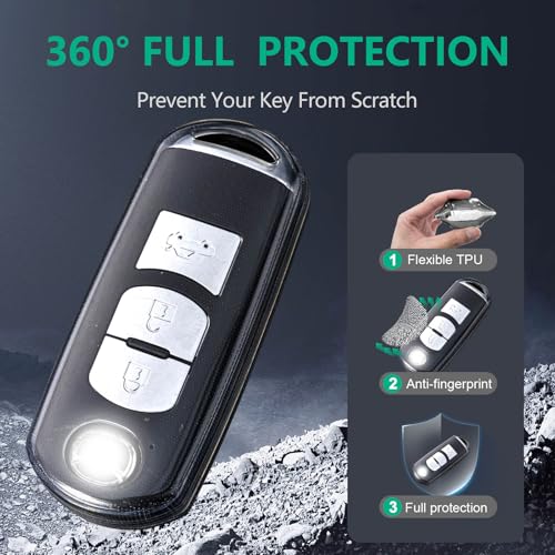 Coque de clé de voiture Mazda transparente protégeant contre l'usure - 5
