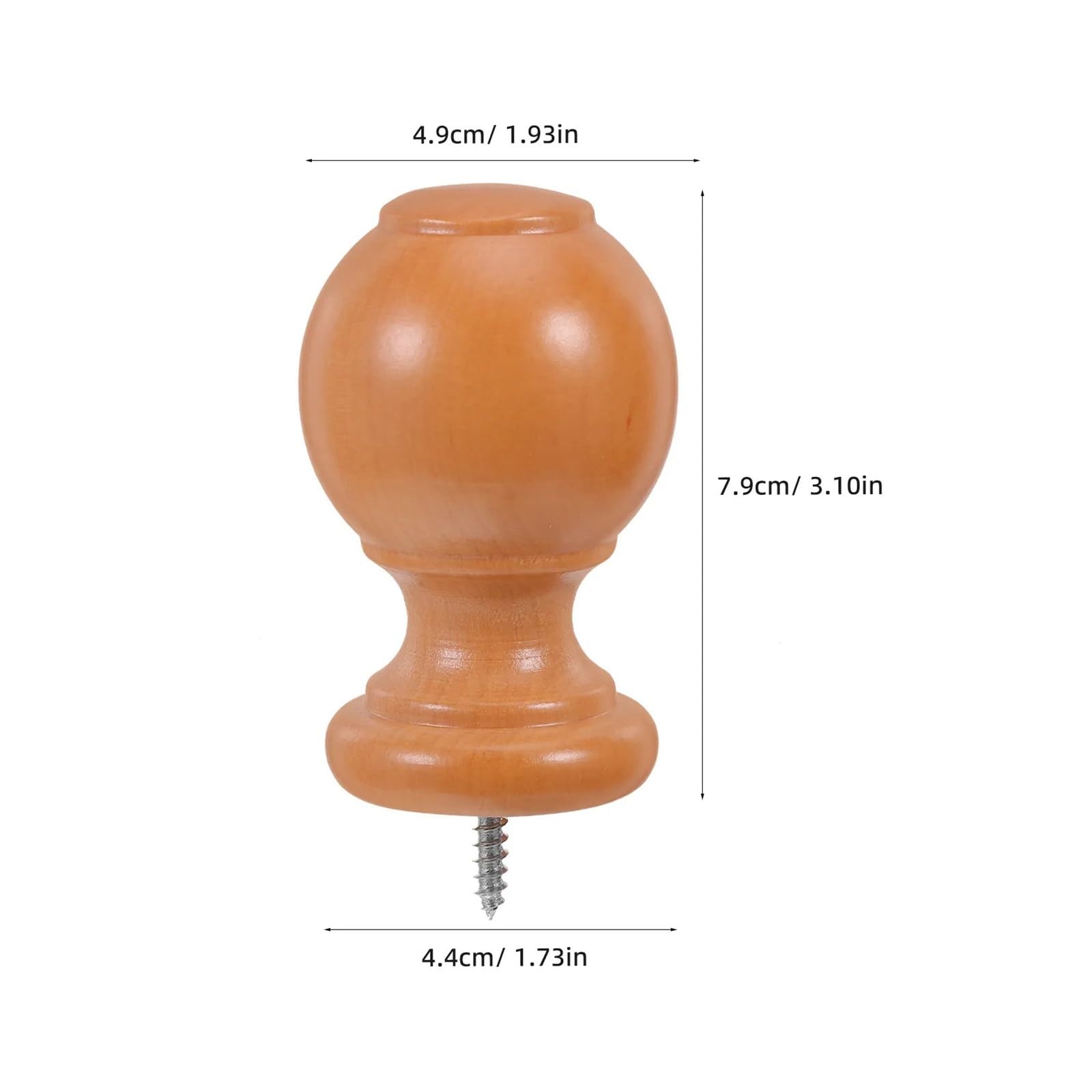 Lot de 4 embouts de tringle à rideaux en bois pour tringle à rideaux - Tête romaine pour tringle à rideaux de 29 mm de diamètre
